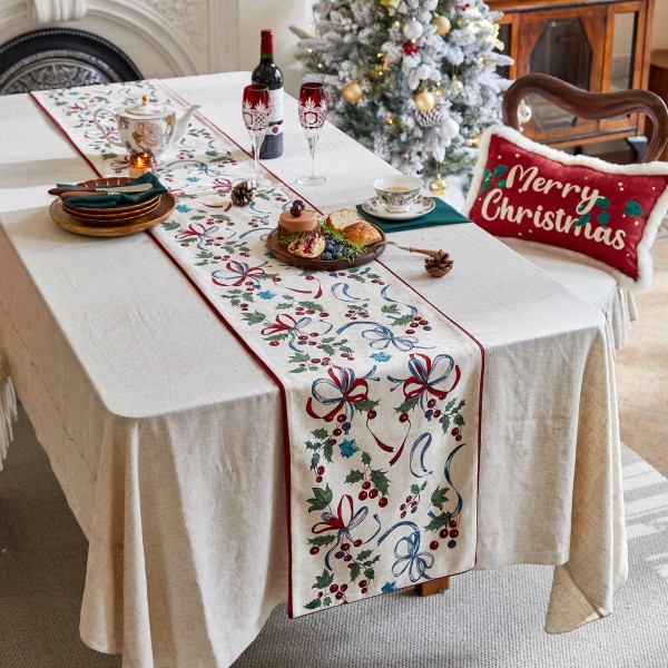 Holly and Cherry Table Runner