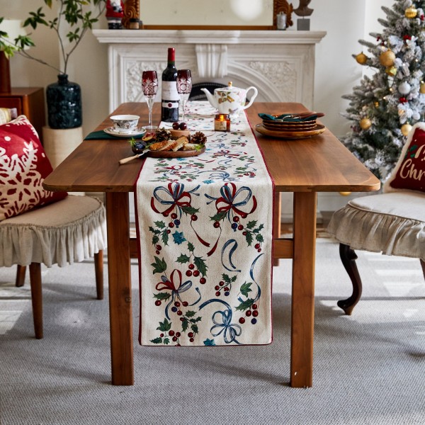 Holly and Cherry Table Runner