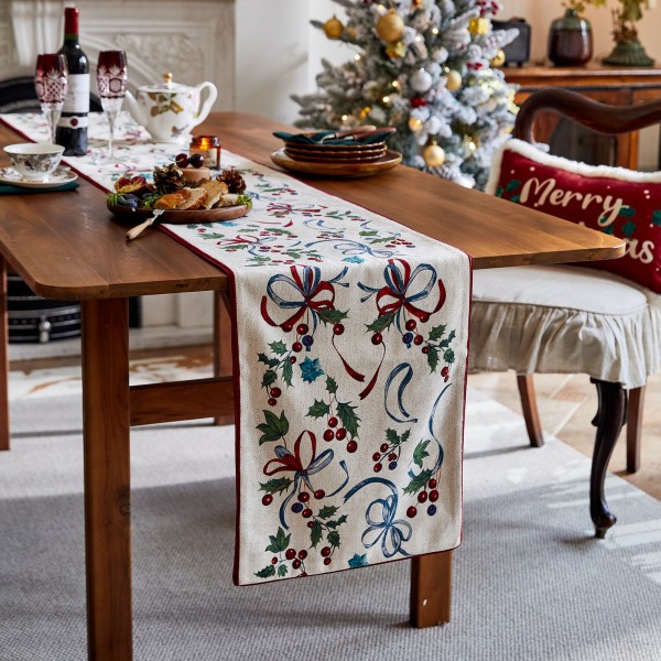 Holly and Cherry Table Runner