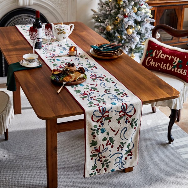 Holly and Cherry Table Runner
