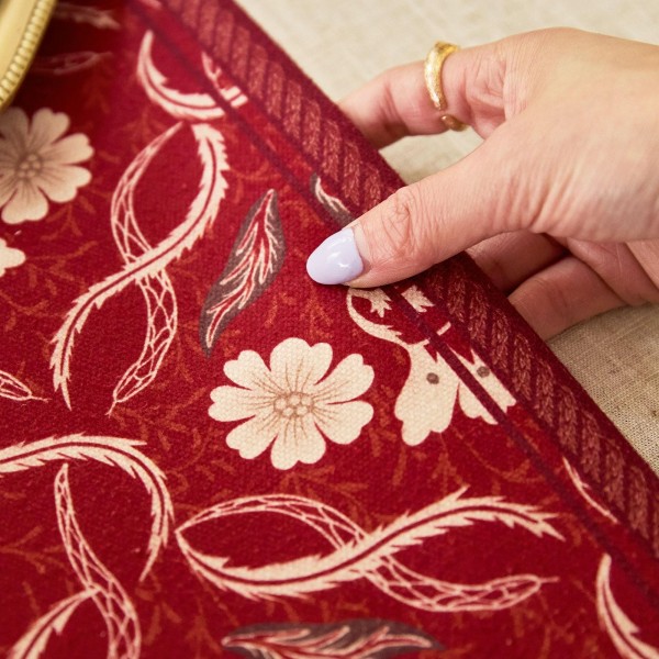 Luxurious Red Floral Table Runner