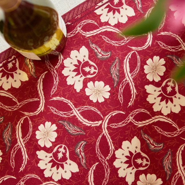 Luxurious Red Floral Table Runner