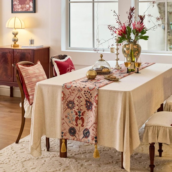 Beautiful Symmetrical Floral Table Runner