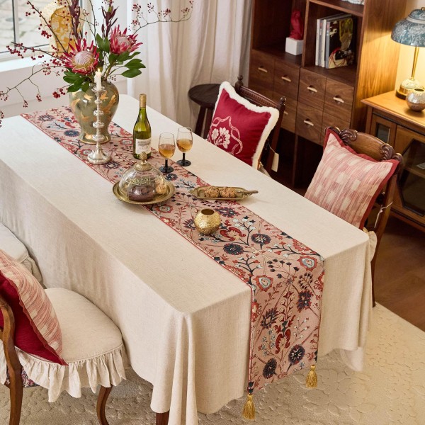 Beautiful Symmetrical Floral Table Runner
