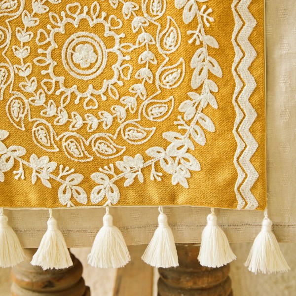 Simple embroidered table runner