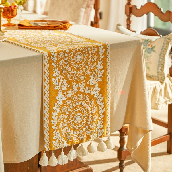 Simple embroidered table runner