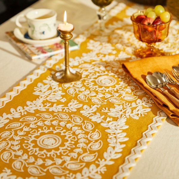 Simple embroidered table runner