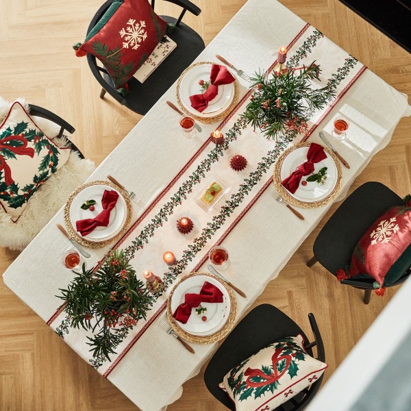 Holly Berry Print Table Runner