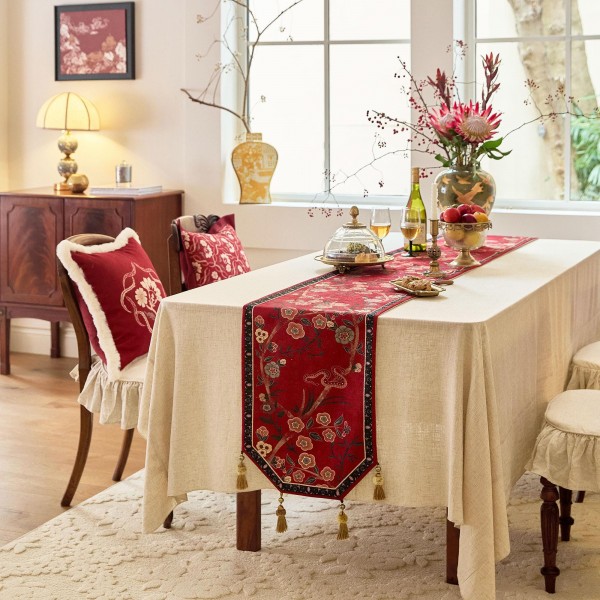 Snake and Floral Table Runner