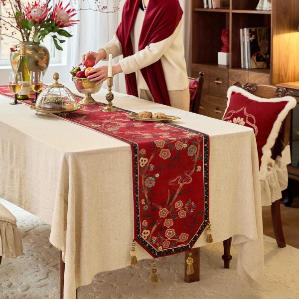 Snake and Floral Table Runner