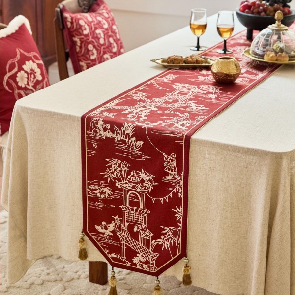 Oriental Red Table Runner