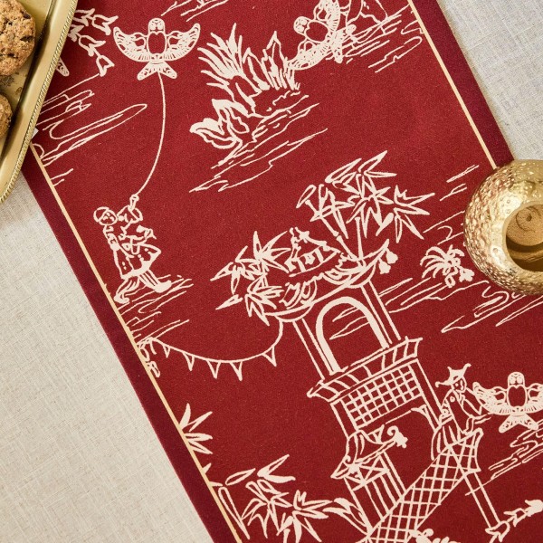 Oriental Red Table Runner