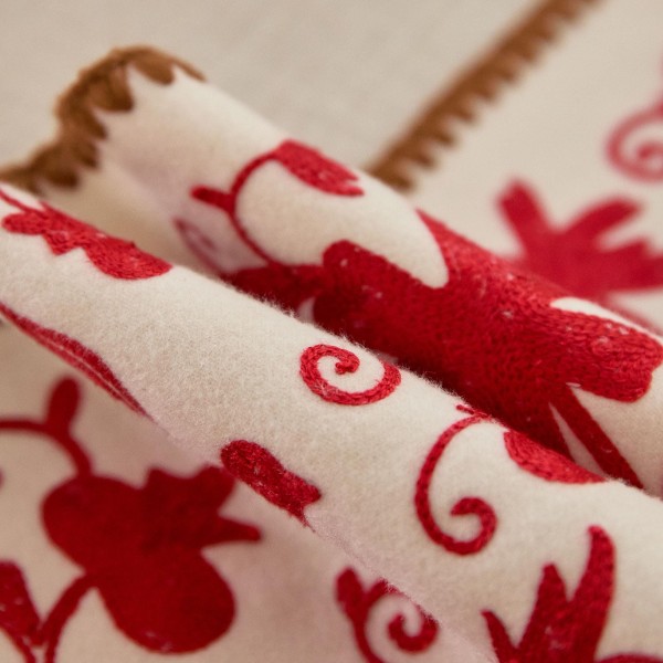 Red Floral Vine Table Runner