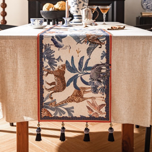 Jungle-themed table runner