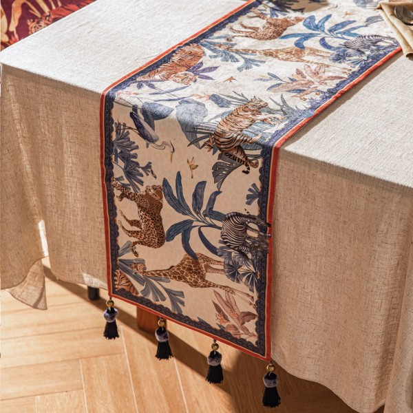 Jungle-themed table runner