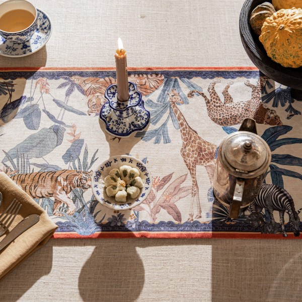 Jungle-themed table runner